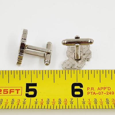 SUPER AMAZING COLLECTABLE KU SILVER TONED CUFF LINKS