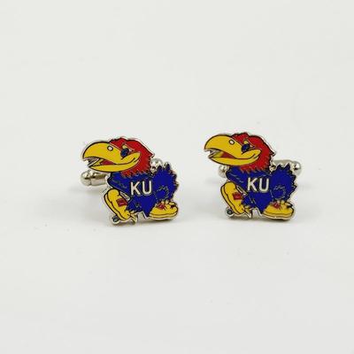 SUPER AMAZING COLLECTABLE KU SILVER TONED CUFF LINKS