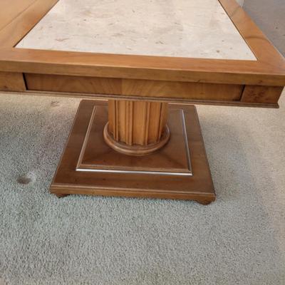 Solid Wood and Marble Coffee Table (LR-DW)