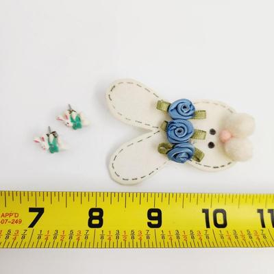 EASTER BUNNY EARRINGS & PIN BUNDLE