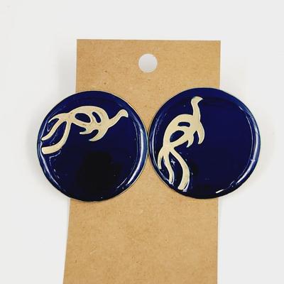 FANTASTIC ENAMEL PAINTED PEACOCK EARRINGS