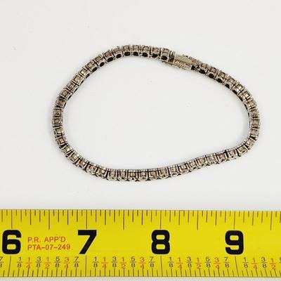 FANTASTIC STERLING & WHITE CRYSTAL TENNIS BRACELET