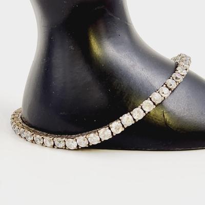 FANTASTIC STERLING & WHITE CRYSTAL TENNIS BRACELET