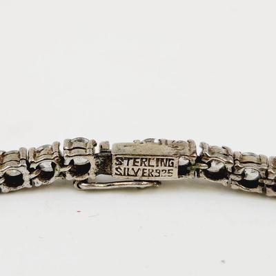 FANTASTIC STERLING & WHITE CRYSTAL TENNIS BRACELET