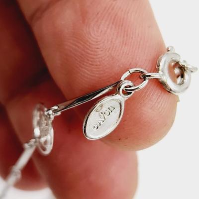 DAINTY AVON FLOWERED SILVER TONE CHAIN NECKLACE