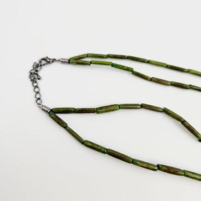 BEAUTIFULLY CRAFTED MOTHER OF PEARL GREEN DESIGNER NECKLACE