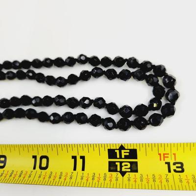 ANTIQUE GOLD TONED BLACK STONE BEAUTIFUL NECKLACE
