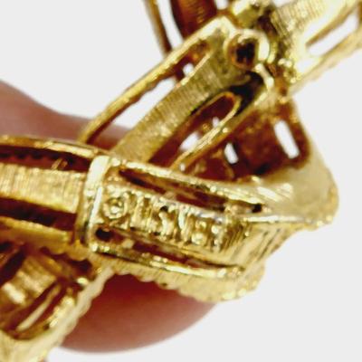 VINTAGE LISTNER GOLD TONED WRAPPED STAR BROOCH