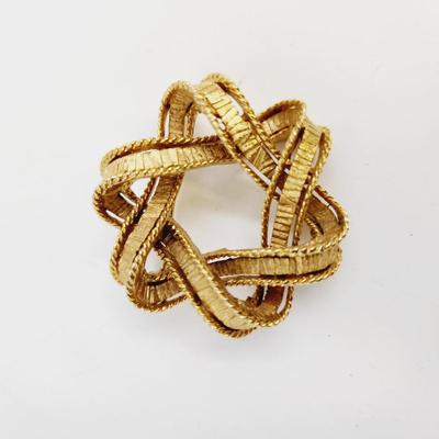 VINTAGE LISTNER GOLD TONED WRAPPED STAR BROOCH