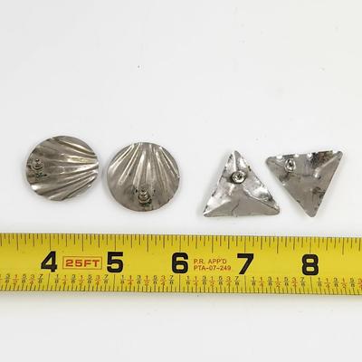 SHELL & TRIANGLE SILVER TONED METAL EARRING BUNDLE