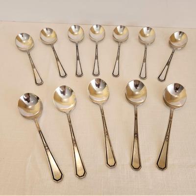 Lot #42  Set of 12 Silverplate Soup/Gumbo Spoons