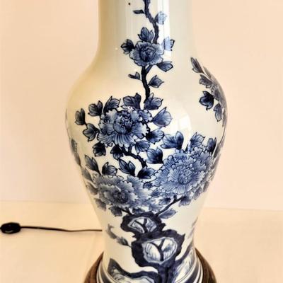 Lot #43  Blue/White Asian style Table Lamp