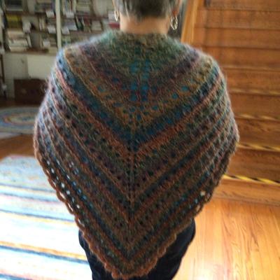 1068 Hand Crocheted Shawl & shawl sticks