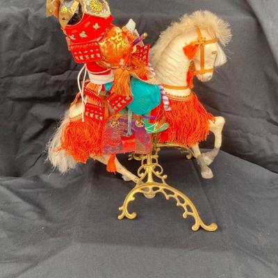 VERY UNIQUE SAMURAI ON STAND ALL HAND MADE