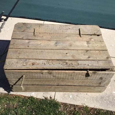 1771 Large Wooden Crate with Hinged Lid