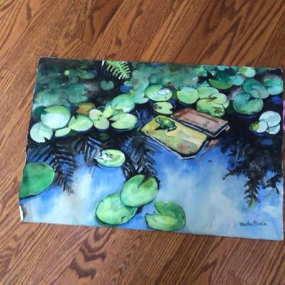 1618 Frog Watercolor Painting by Local Artist