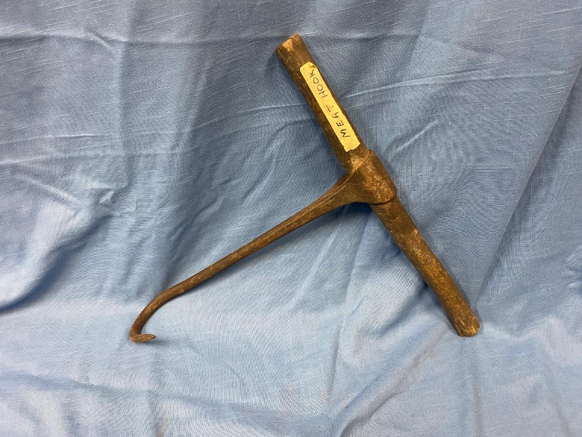 Late 19th Century Two Handed Farm Butcher Slaughterhouse Meat Hook