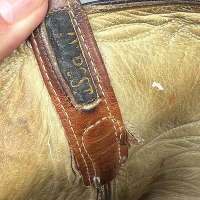 Vintage Light Brown Heel Pointed Toe Rancher Cowboy Boots Avonite Hypalon Super Wear