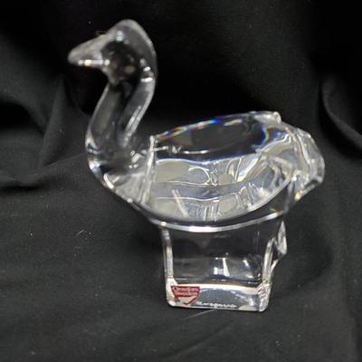 Orrefors Swan on Base Paperweight