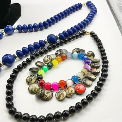 1773 Black Silver and Blue Starfish Jewelry with Famous Artist Bracelet