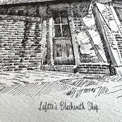 VINTAGE New Orleans H A Perez 1970 Vintage Lithography Sketch