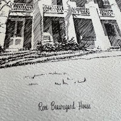 VINTAGE New Orleans H A Perez 1970 Vintage Lithography Sketch