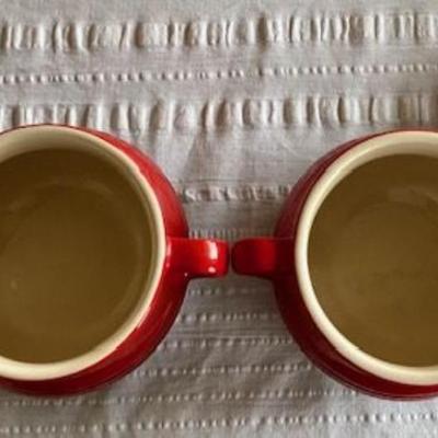 Two Small Red Le Creuset Covered Pots