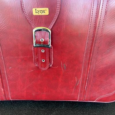 LYNX Vintage Classic Burgundy Suitcase set