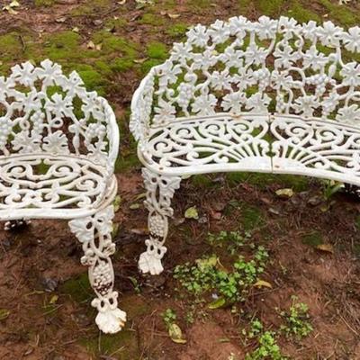 Vintage Cast Iron Bench And Chair