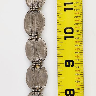 HANDCRAFTED SILVER TONED & TURQUOISE BRACELET
