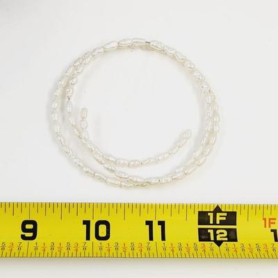 WIRED MOTHER OF PEARL BEADED BRACELET