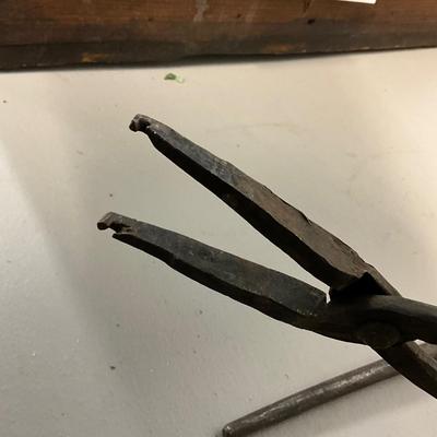 1781 Set of Three Antique Tongs, Blacksmith Tools