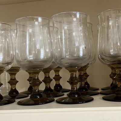 Set of 12 Clear Tulip Shaped Iced Tea Glasses