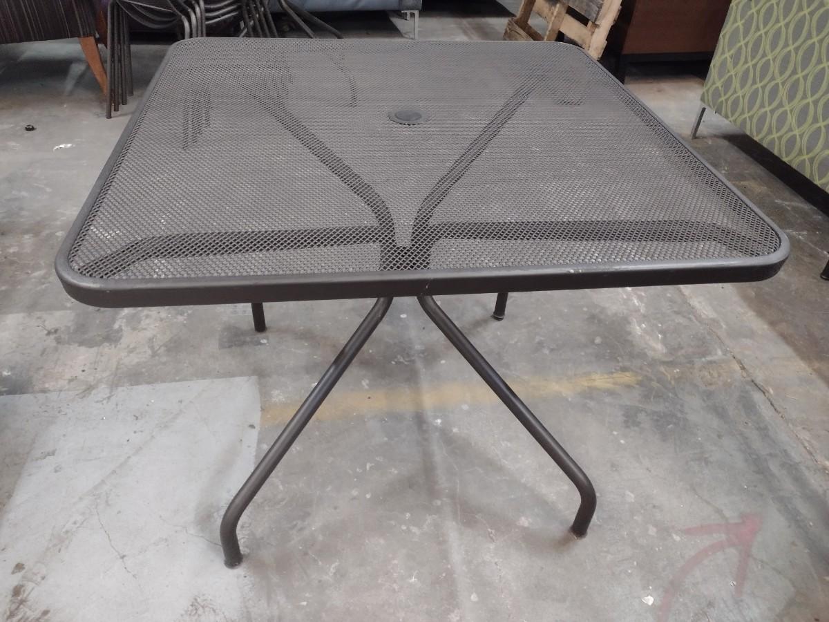 Pair of Metal Frame Mesh Top Patio Tables 36"
