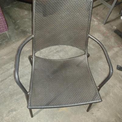 Set of Four Metal Frame Mesh Patio Chairs