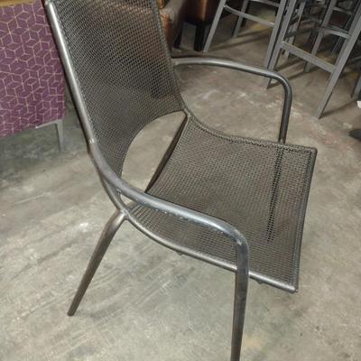 Set of Four Metal Frame Mesh Patio Chairs