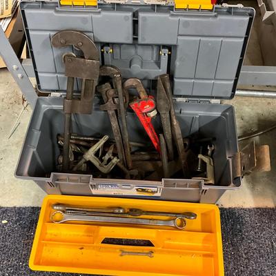 1784 Large Grey and Yellow Tool Box with tools
