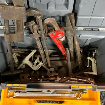 1784 Large Grey and Yellow Tool Box with tools