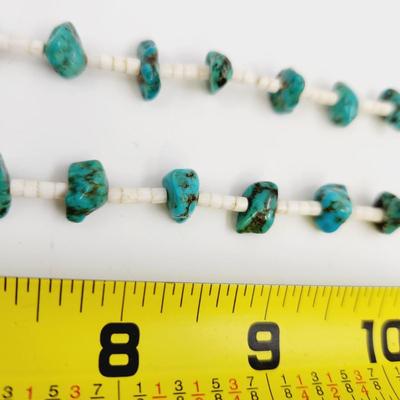 HAND CRAFTED SILVER & TURQUOISE NECKLACE