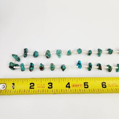 HAND CRAFTED SILVER & TURQUOISE NECKLACE