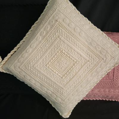 Five Fabric Needle Art Pillows (LR-DW)