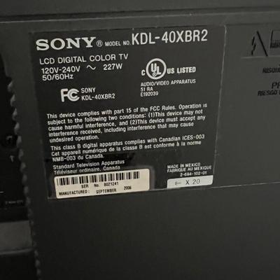 Sony KDL-40XBR2 40â€ Bravia Color TV (FR-MK)