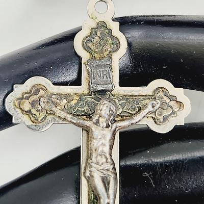 PEWTER & STAINLESS STEEL JESUS ON THE CROSS PENDANT