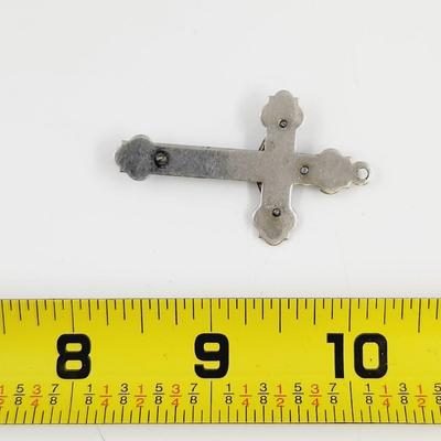 PEWTER & STAINLESS STEEL JESUS ON THE CROSS PENDANT