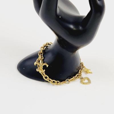 BEAUTIFUL GOLD TONED CHARM BRACELET