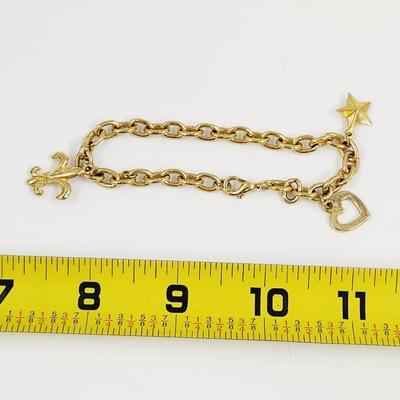 BEAUTIFUL GOLD TONED CHARM BRACELET