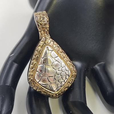 PREMIER DESIGN ANTIQUED GOLD & SILVER PLATED MAGNET NECKLACE PENDANT