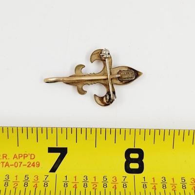 ANTIQUE LORSON 12K GOLD FILLED FLEUR DE LIS PENDANT / BROOCH