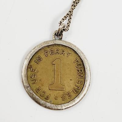 .925 SILVER SYDNEY HARBOR FERRY TURNSTILES TOKEN