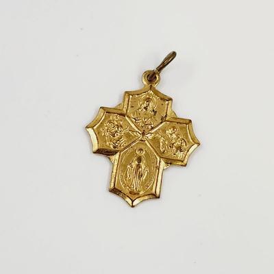 BEAUTIFUL ST. FRANCIS RELIGIOUS GOLD TONED PENDANT / CHARM